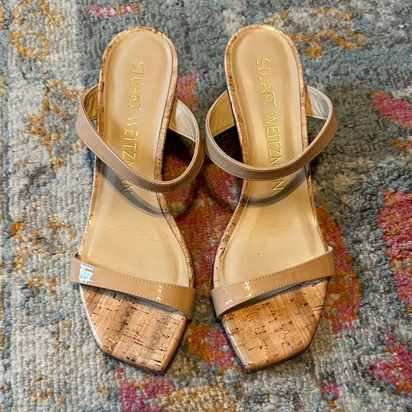 Stuart Weitzman Aleena 50 Nude Cork Wedges - Picture 4 of 8
